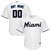 Youth Customized Miami Marlins White Baseball Home Cool Base Jersey,baseball caps,new era cap wholesale,wholesale hats